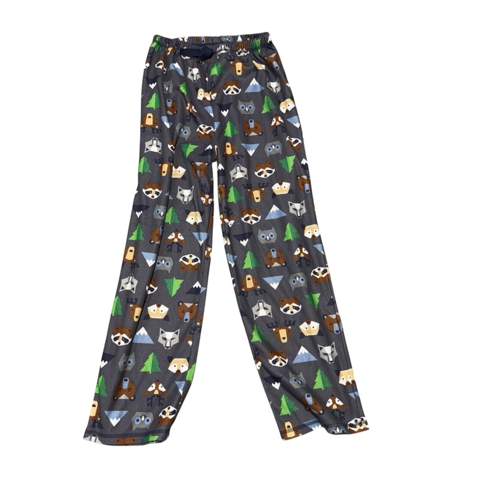 Kids Forest Animal Pajama Pants - Gray and Green